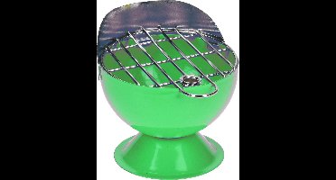 Excellent Houseware Asbak BBQ vorm - metaal - 12 cm - groen - voor binnen - buiten