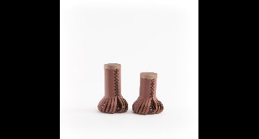 Vacavaliente - Chef Peper- en Zout Set (by Christian Mohaded) - Gerecycled Leer - Bruin