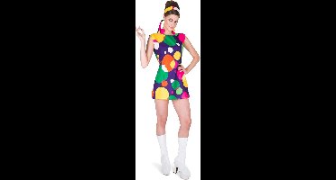 Karnival Costumes Retro Hippie Kostuum Dames Carnavalskleding Dames Foute Party '60's '70's Party Carnaval - Polyester - Maat S - 2-Delig Jurk/Hoofdband