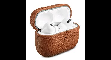 Accezz Echt Leren Case - Hoesje geschikt voor AirPods Pro 2 / Pro 2 (2022) - Cognac