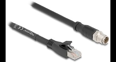 M12 8-pins X-gecodeerd (m) - RJ45 (m) industriële netwerkkabel | CAT5e | PVC | 5 meter