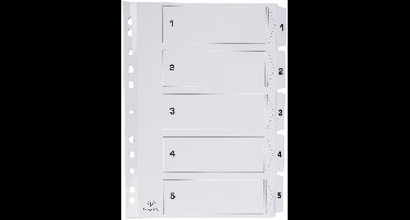 Pergamy tabbladen met indexblad | ft A4 | 11-gaatsperforatie | karton | set 1-5