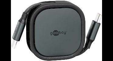 Goobay USB-C uittrekbare kabel | USB2.0 | 15W | zwart | 1 meter