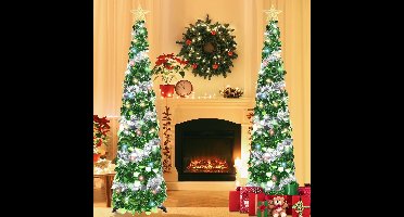 Boraboi® Inklapbare kunstkerstboom met LED-verlichting en pailletten voor compacte ruimtes