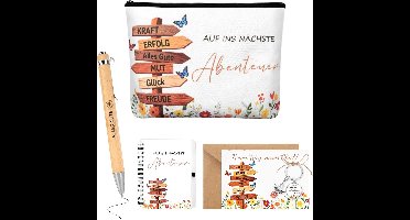 Farewell cadeau voor collega - verandering van baan - toilettas - notitieboek - sleutelhanger - afscheidskaart - beste afscheid collega - kleine bedankcadeaus voor collega - kleine bedankgeschenken