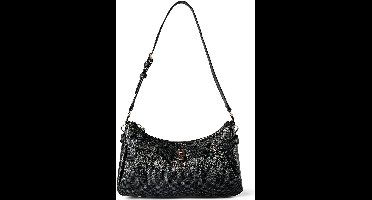 GUESS schoudertas Yesba Shoulder Bag Coal Logo donkergrijs