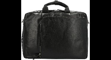 PICARD Leren Business tas Rugzak met laptopvak Buddy Business Bag and Backpack Black Zwart