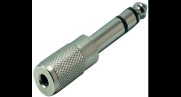 6,35mm Jack (m) - 3,5mm Jack (v) stereo audio adapter - metaal