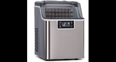 RVV® Ijsblokjesmachine - Mini Ijsblokjesmachine - Ijsblokmaker - Roestvrij Staal - Zilver 38cm x 26cm x 36cm