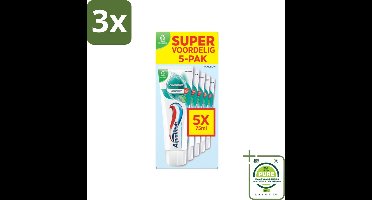 3 x Aquafresh Tandpasta Coolmint - Fris en Beschermend - Voordeelverpakking - 5 tubes - Grootverpakking - Tandpasta - Tandenpoetsen - Frisse Adem - Gaatjes Bescherming - Fluoride