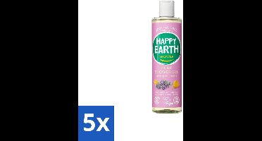 5 x Happy Earth – Douchegel – 100% Natuurlijk Lavender Ylang – 300 ml - Douchegel - Natuurlijke Douchegel - Lavendel Ylang - 100% Natuurlijk - Vegan Douchegel