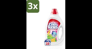 Color Reus - Vloeibaar Wasmiddel - Gekleurde Was - 19 Wasbeurten - Bulkverpakking - 3 stuks