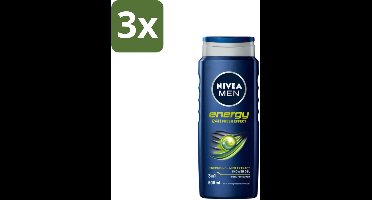 NIVEA MEN - Douchegel - Energy - 500 ml - Bulkverpakking - 3 stuks