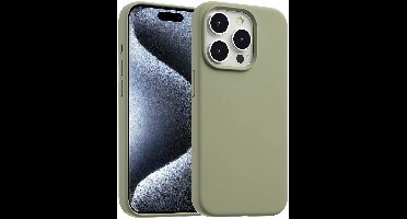 Accezz Hoesje - Geschikt voor Apple iPhone 15 Pro Max - Liquid Silicone Backcover geschikt voor MagSafe - Cooper Green