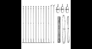 vidaXL - Hekpaal. - Zilverkleurig