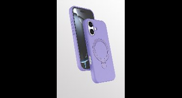 Hoesje Geschikt voor iPhone 16 hoesje zacht siliconen Lila - Liquid Backcover ring hoesje Geschikt voor Magsafe