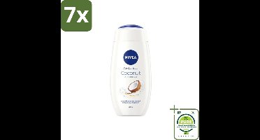 7 x NIVEA Soft Care Douchegel Coconut & Jojoba Oil 250 ml - Grootverpakking - NIVEA Douchecrème - Kokosnoot - Hydraterende Douchecrème - Verzorgend Douchegel - Tropische Geur