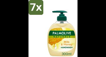 Pamlolive Naturals - Handzeep - Melk & Honing - 300 ml - Bulkverpakking - 7 stuks