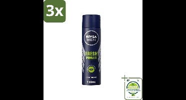 3 x Nivea - Men - Deodorant - Spray - Fresh Power - 48 Uur Lang Werkend - 150 ml - Grootverpakking - NIVEA MEN Deodorant - Anti-transpirant - 48 Uur Bescherming - Deodorant Spray - Frisse Geur