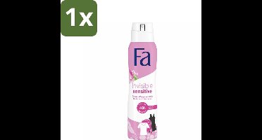 1 x Fa Deodorant Spray Invisible Sensitive 150 ml - Deodorant Spray - Anti-transpirant - Perspirant - Gevoelige Huid - 48 Uur Bescherming