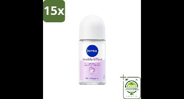 15 x NIVEA - Deodorant Roller - Dubbel Effect - 72 Uur Anti-Transpirant - 50 ml - Grootverpakking - NIVEA Deodorant - Deodorant Roller - 48 Uur Bescherming - Antitranspirant - Okselverzorging