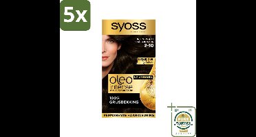 Syoss Oleo Intense - Haarverf - 2-10 - Bruinzwart - 115ml x 5