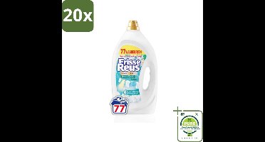 20 x Frisse Reus - Vloeibaar Wasmiddel - Lotus - Witte Was - 77 Wasbeurten - Grootverpakking - Wasmiddel - Witwas - Waskracht - Lotusgeur - Vloeibaar Wasmiddel