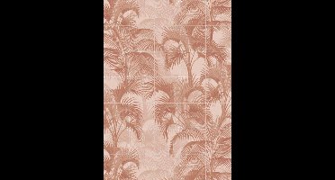 IXXI Tropical Palm Leaves - terra, Bloomery Decor - 100 x 140 cm - Gratis ophangtool - Grote wanddecoratie en posters - Grafisch Ontwerp, Houtsnede