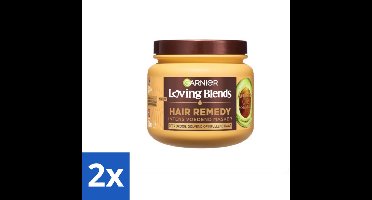 Garnier - Loving Blends - Haarmasker - Avocado Olie & Shea Boter - Ultra Voedend - Golvend & Krullend Haar - 340 ml - Voordeelverpakking - 2 stuks