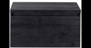 Frozen Badmeubelset 80 cm - Greeplijst in Kleur - Inclusief Wastafelbovenblad Black Oak
