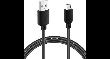 Micro-USB-kabel 5 meter - snellaadkabel USB 2.0 Type-A naar Micro USB - geschikt voor mobiele telefoons, smartphones, tablets en notebooks - zwart