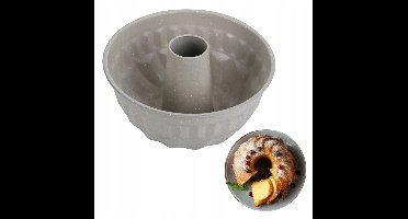 Kinghoff 1993 - Vorm voor Cake - 22 cm met Gat - Marble Anti-aanbaklaag - Gelijkmatig Bakken - Beige - Tulband vorm