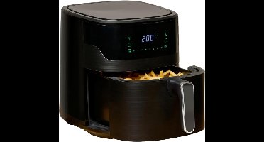 RVV® Airfryer xl - Airfryer xxl - Heteluchtfriteuse - 6 Liter - Timer tot 60 Minuten- Zwart - ‎39cm x 29cm x 34cm