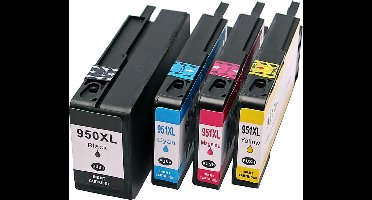 Set 4x ABC huismerk cartridge geschikt voor HP 950XL 951XL 950 951 XL voor HP OfficeJet Pro 251dw 276dw 8100 8600 8610 8615 8616 8620 8625 8630 8640 8660