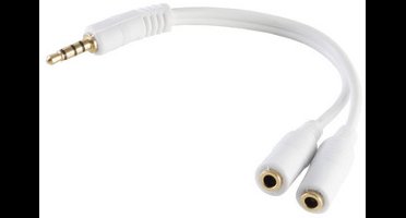 4-pol 3,5mm Stecker/2x4-pol 3,5mm Buchse weiß 0,2m