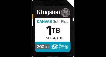 Kingston Technology 1TB SDXC Canvas Go Plus Gen4 200MB/s C10 UHS-I U3 V30