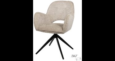 Eetkamerstoel Alicia - draaipoot 360ARS - Cremona - Taupe 04 - Unique Collection - eetkamerstoelen set van 2