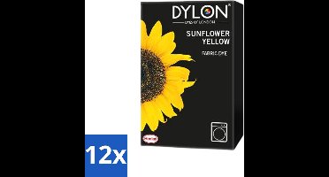 Dylon - Textielverf - Sunflower Yellow - Kleurvaste Textielverf - 350g - Voordeelverpakking - 12 stuks