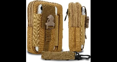 Hoesje geschikt voor Lenovo P2 in roze camouflage tactische mobiele telefoon molle EDC etui compatibel schoudertache militaire riem case cover