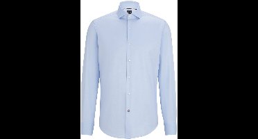 BOSS Joe regular fit overhemd - structuur - lichtblauw - Strijkvriendelijk - Boordmaat: 37