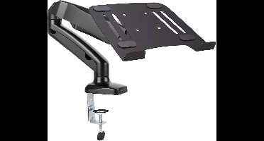 Hoogteverstelbare Zwarte Bureauhouder voor Laptops en Tablets met Adapterplaat