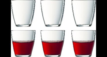 Luminarc water drinkglazen - 6x stuks - transparant - glas - 250 ml - glazen