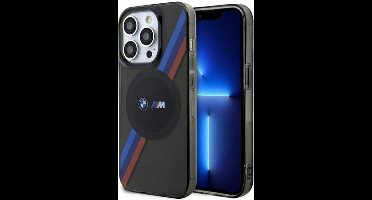 BMW M Tricolor Stripes Back Case (MagSafe Compatible) - Geschikt voor Apple iPhone 14 Pro Max (6.7") - Zwart