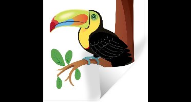 Muurstickers - Sticker Folie - Een vector illustratie van een kleurrijke toekan - 30x30 cm - Plakfolie - Muurstickers Kinderkamer - Zelfklevend Behang - Zelfklevend behangpapier - Stickerfolie