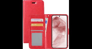 Hoesje - Met Pasjeshouder - Geschikt voor Samsung Galaxy A55 - Luxe Bookcase Portemonee - Flip Case - Kunstleer Book Case - Flipcase - Book Cover - Walletcase - Portemonneehoes - Rood