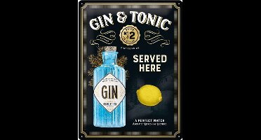 Gin & Tonic Special Edition.  Metalen wandbord in reliëf 30 x 40 cm