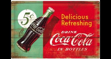 Coca-Cola Delicious Refreshing In Bottles Metalen Bord