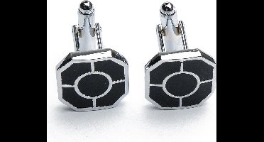 Manchetknopen - Achthoek met Zilver Rondje