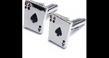 Manchetknopen - Speelkaarten Koning en Aas Poker Blackjack