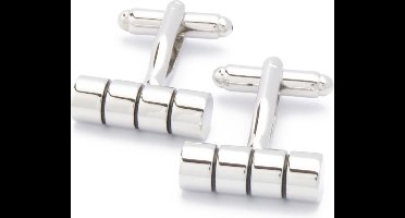 Manchetknopen - Cilinder Glad met Drie Groeven